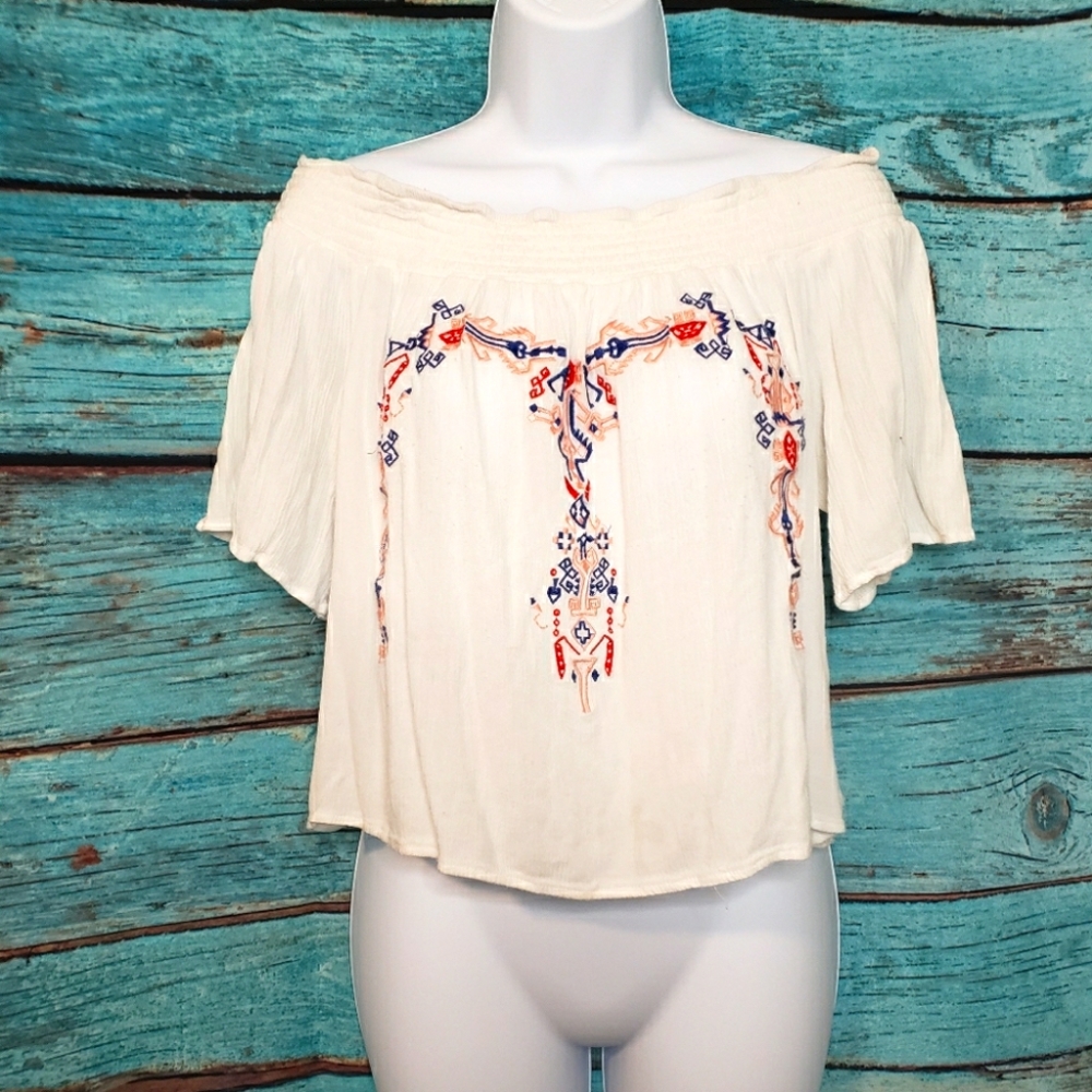 🌺 4/$20 Lily White gauzy top size extra large